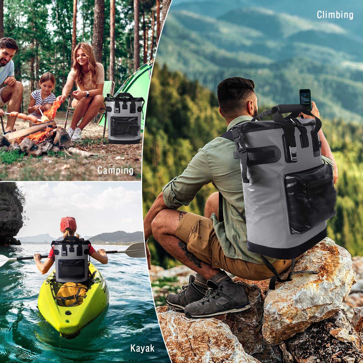 Cooler Backpack18L,30L Leakproof Camping Backpack Cooler Insulated Cooler for Picnic Beach Hiking Park Fishing