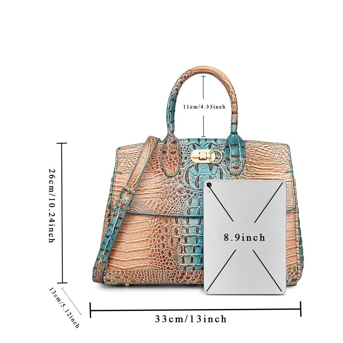 2025 New Crocodile Pattern Handbag Wallet Set Designer Multi functional Retro Top Handle Crossbody Bag Business Handbag Business Card Holder 2