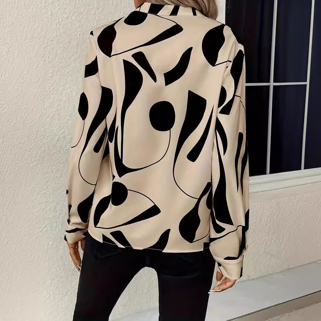 women's wear 2024 Women's New Tops Geometric Print Shirt