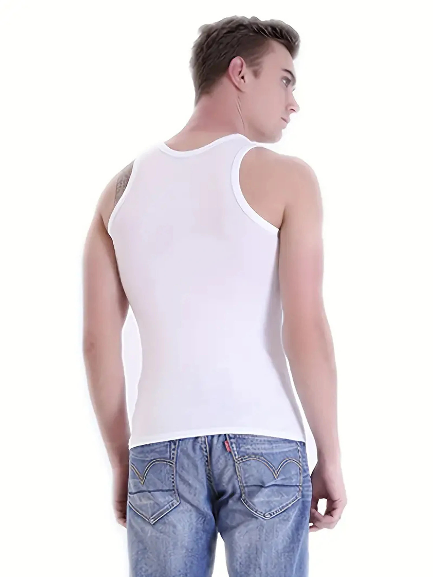 Mens Vest White 5Piece Breathable QuickDrying Polyester Fiber Sports Suitable for Gym Running and Training Casual Pure C 250527