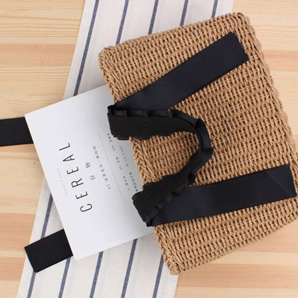 Summer Woven Straw Handbags For Women Bohemian Beach Tote Shopper Purses Boho Paper Knitting Basket Shoulder Bag Clutch New
