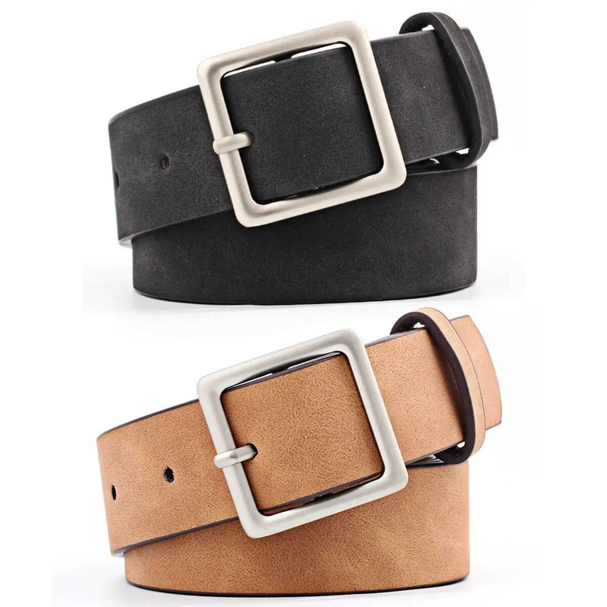 Womens Belt Japanese Trendy Korean Trendy Minimalist Square Buckle Versatile PU Leather Belt With Skirt Jeans HighEnd Lady Belt XJ250602