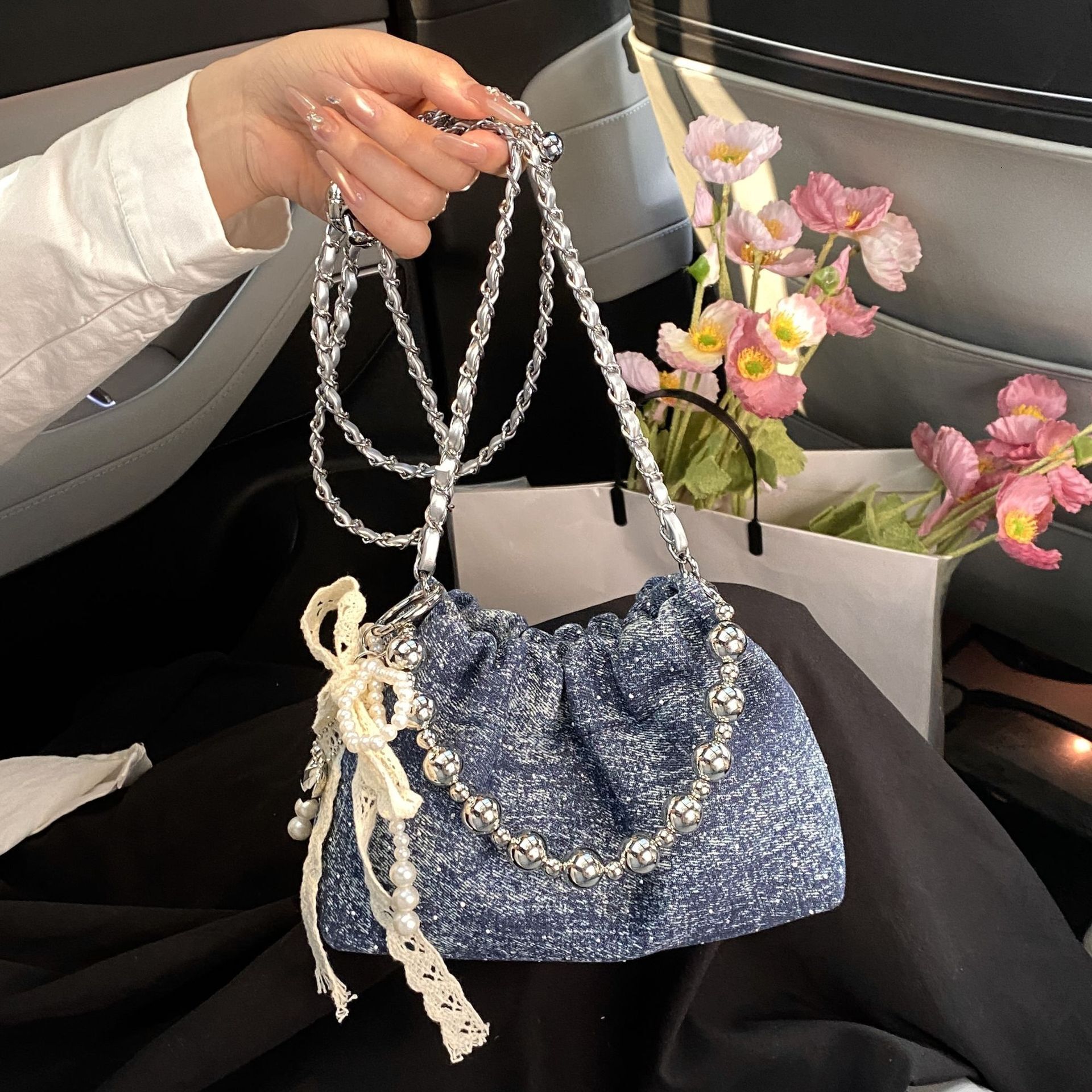 designer Summer New Cloud Chain Women's Bag 2025 Fashion Versatile Stylish Pleated Shoulder Bag Korean Style Niche Crossbody Bag