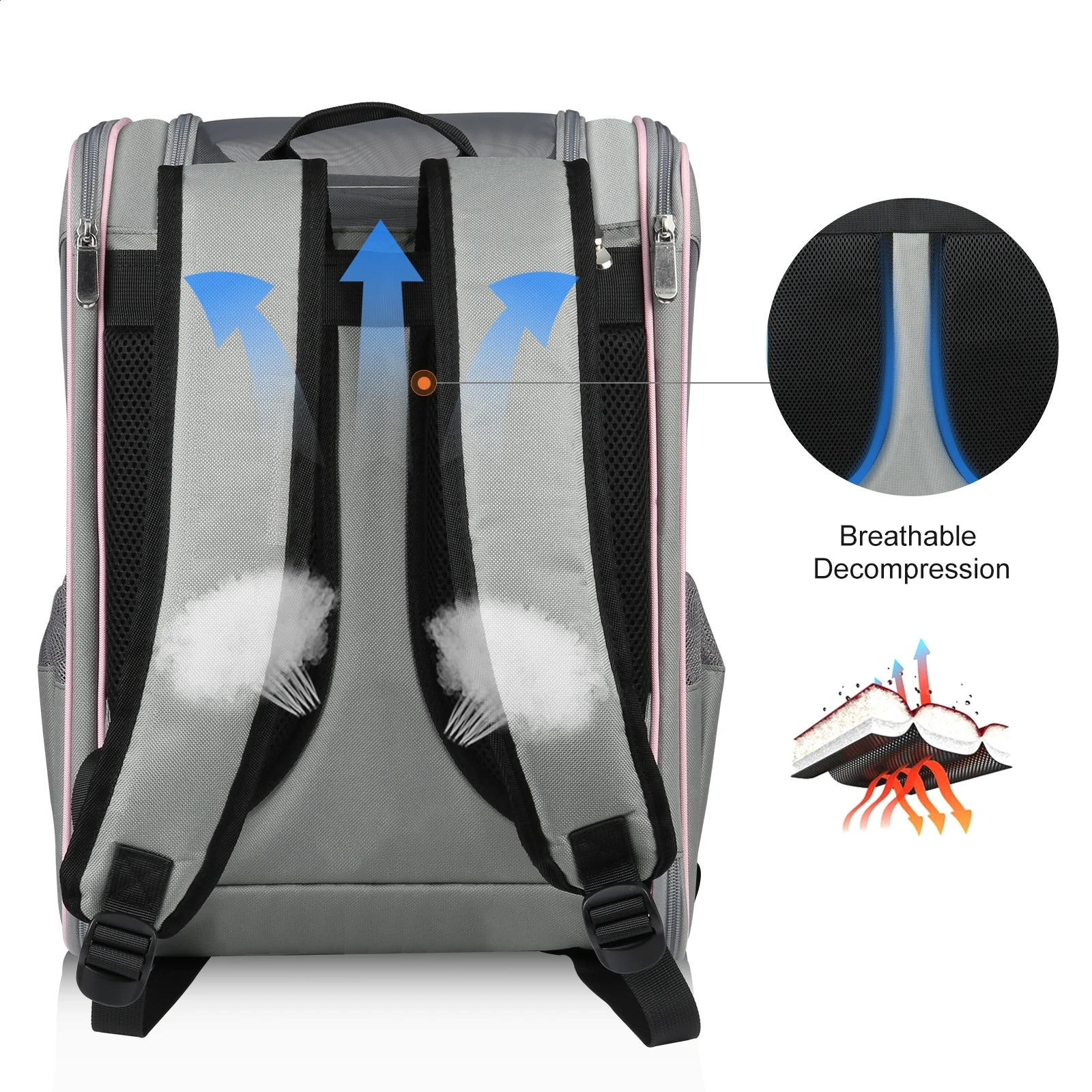 FUNADD 42x31x29cm Fold Breathable Pet Backpack Outdoor Shoulders Portable Cat Bag Collapsible Travel Cat Bag 250526