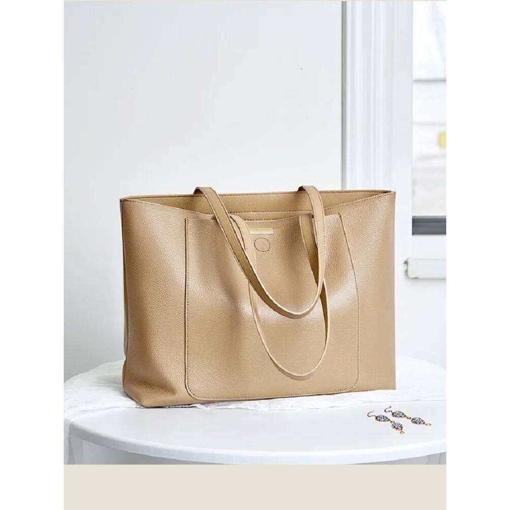 Korean Style Women Shoulder 100% Genuine Leather Large Capacity Tote Bag Commuter Design Women's Handbag Female Bag