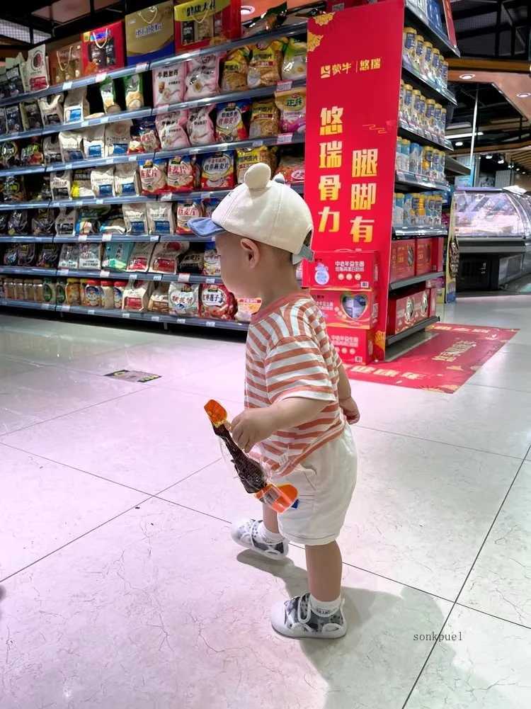 Baby T-shirt Summer Childrens Boys Cotton Fashion Short-sleeved Stripe T-shirt Kids Boy Girl Tops T250603