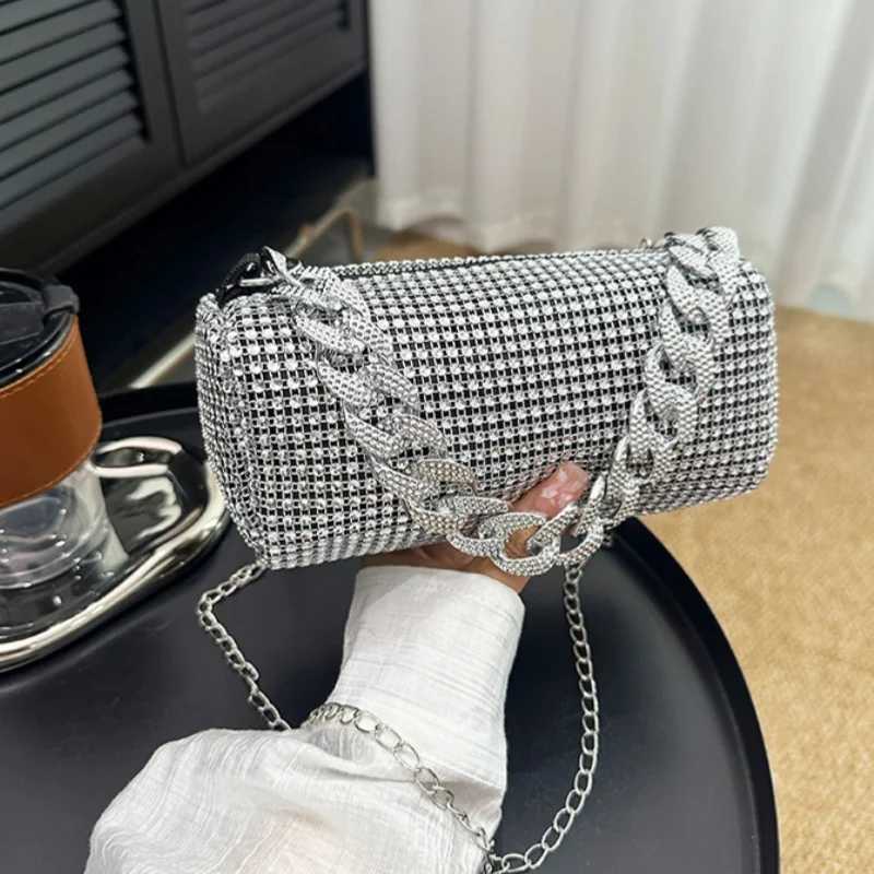 Fashionable Rhinestone WomenS Bag Trendy And Personalized Color Diamond Chain Shoulder Bag All Diamond Crossbody Handbag Y250603