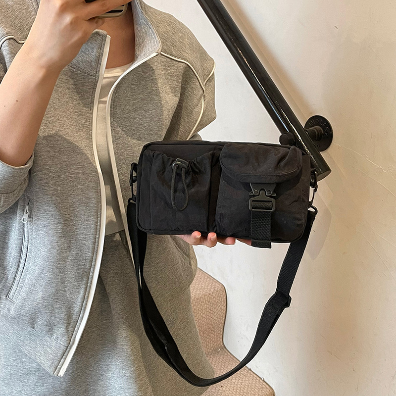 Water-Resistant Nylon for Women 2025 New Color-Block Textured Shoulder Crossbody Small Travel Bag
