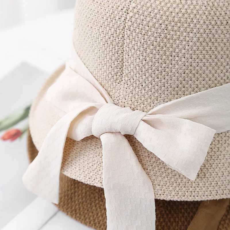Womens Summer Sun Hat Bow Knitted Hat Spring Protection Warm Sunshade Foldable Adjustable Outdoor Travel Daily 2025 Korean W250602