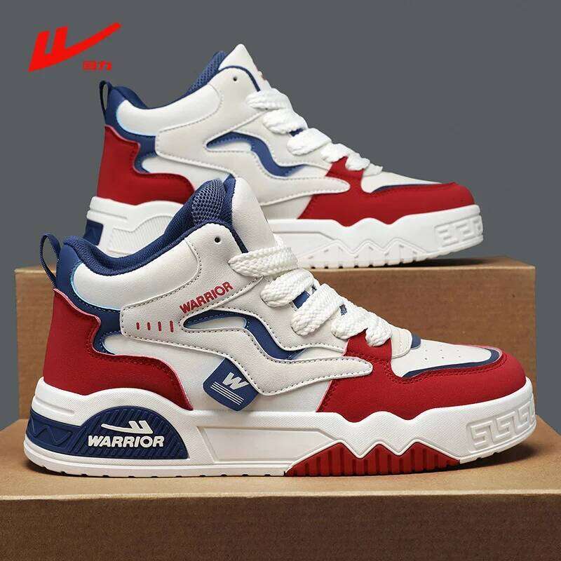 New Four Seasons Men's Comfortable Platform Trend Lace-up Vulcanized Shoes White Casual Sneakers 5