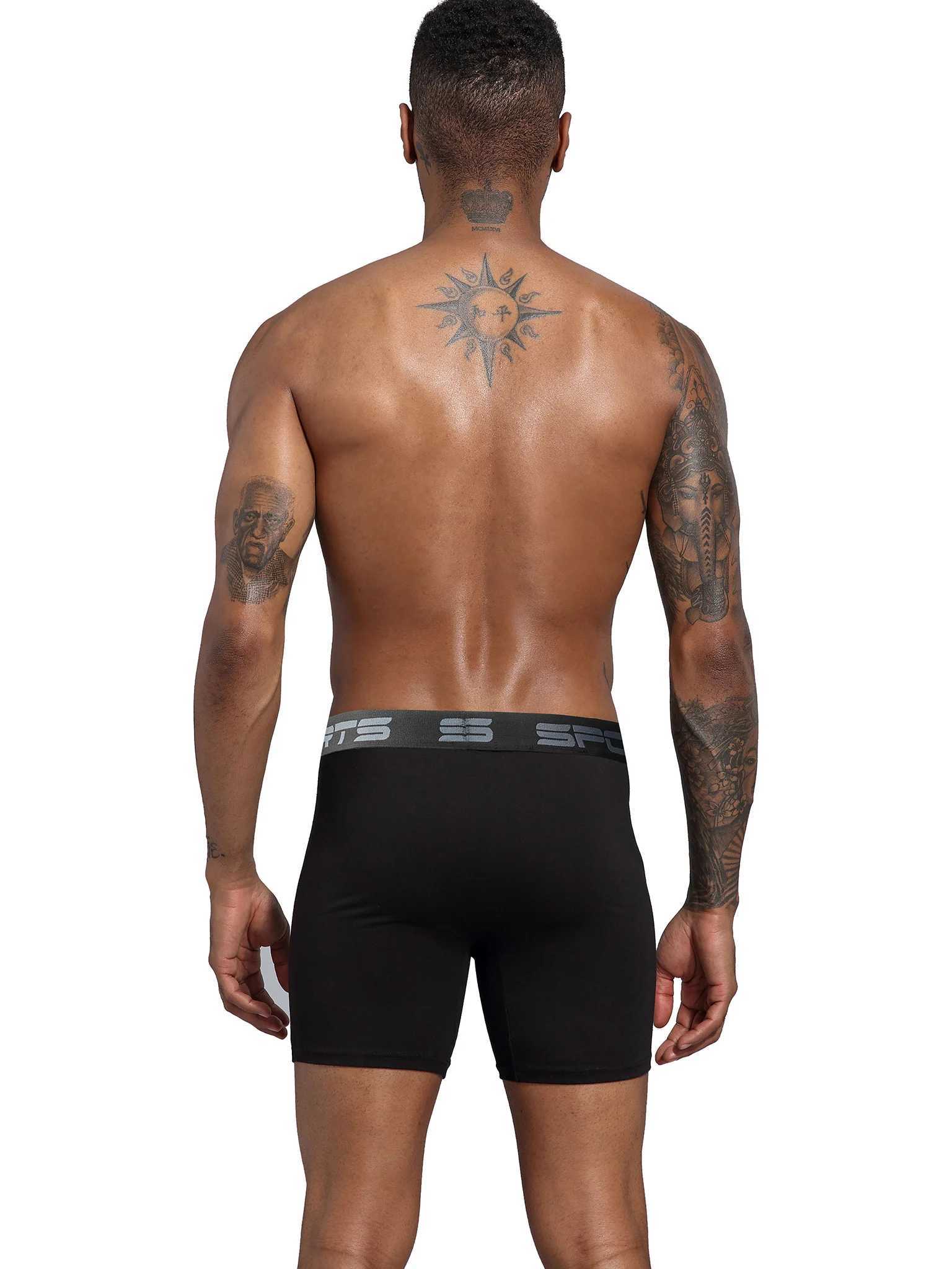 5pcs Mens Boxer Briefs Sport Underwear Longer Legs Underpants milk Silk Fabric Quick Drying Open Fly Men Black Boxer shorts W250603