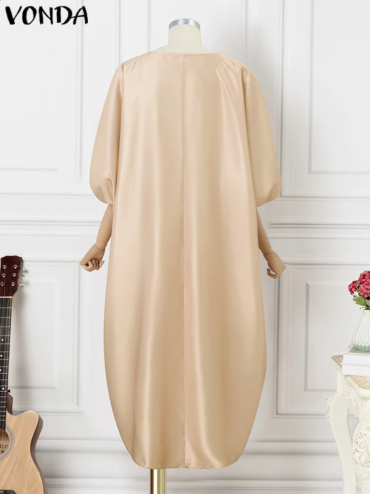 Plus Size 5XL Women Bohemian Satin Silk Maxi Long Dress 2025 Summer Sundress Elegant V Neck Vestidos Casual Loose Robe Femme 250526
