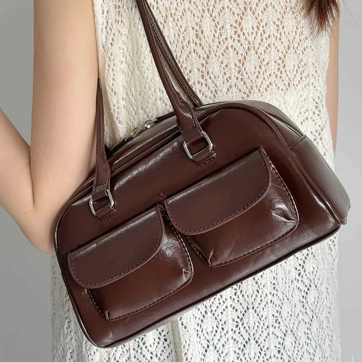 Fashion Armpit Bag High-Value Versatile Handbag Niche Design Women Tote Shoulder Bag Retro Pu Leather Purses and Handbags Y250603