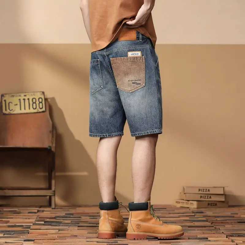 Mens Bermuda Denim Shorts Ripped Straight Retro Short Jeans Pants for Men Summer Streetwear Harajuku Vintage Original Trend 2025 T250603