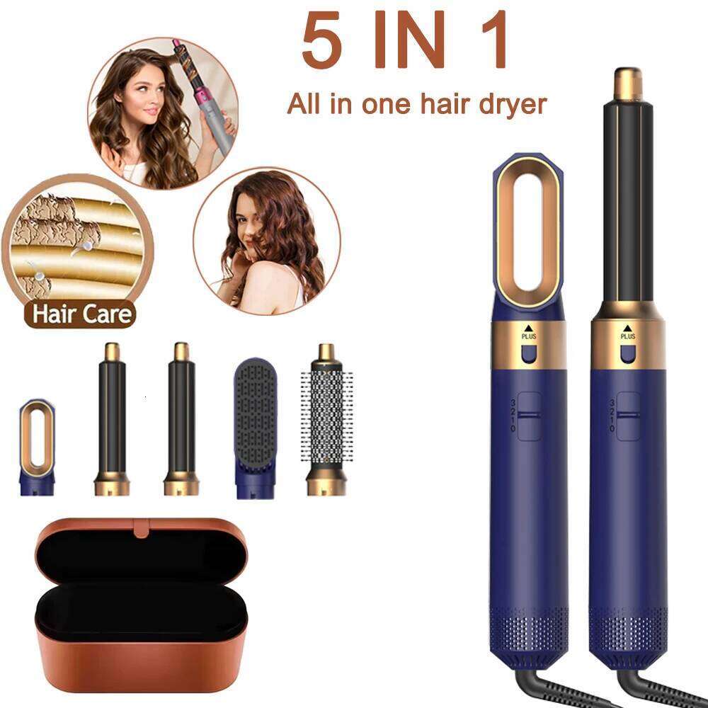 5 In 1 Dryer Hot Air Comb Professional Hair Straightener Curling Iron Styling Tool For Salon And Home Use