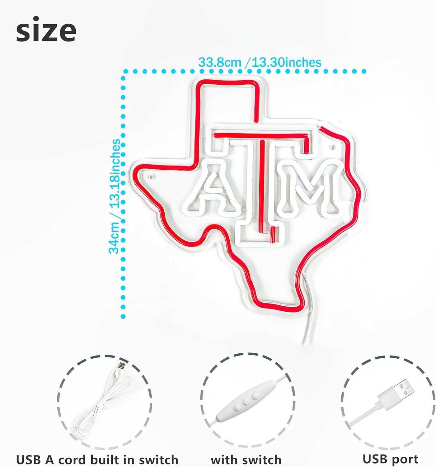 ATM Leaf Neon Sign USB Powered Dimmable LED Neon Light for Dorm Bedroom Man Cave Living Room Bar Shop Store Wall Decor XJ250602