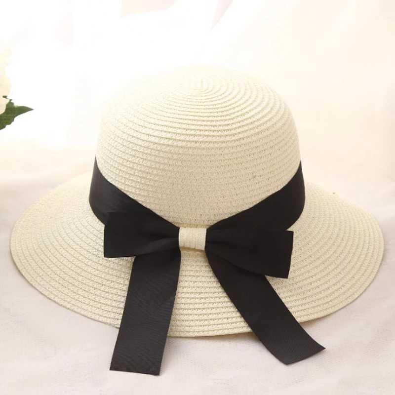 Bucket hat Panama Fashion Straw Hat Womens Summer Hats Shade Sun Protection Outdoor Beach Vacation Hat Beach cap W250602