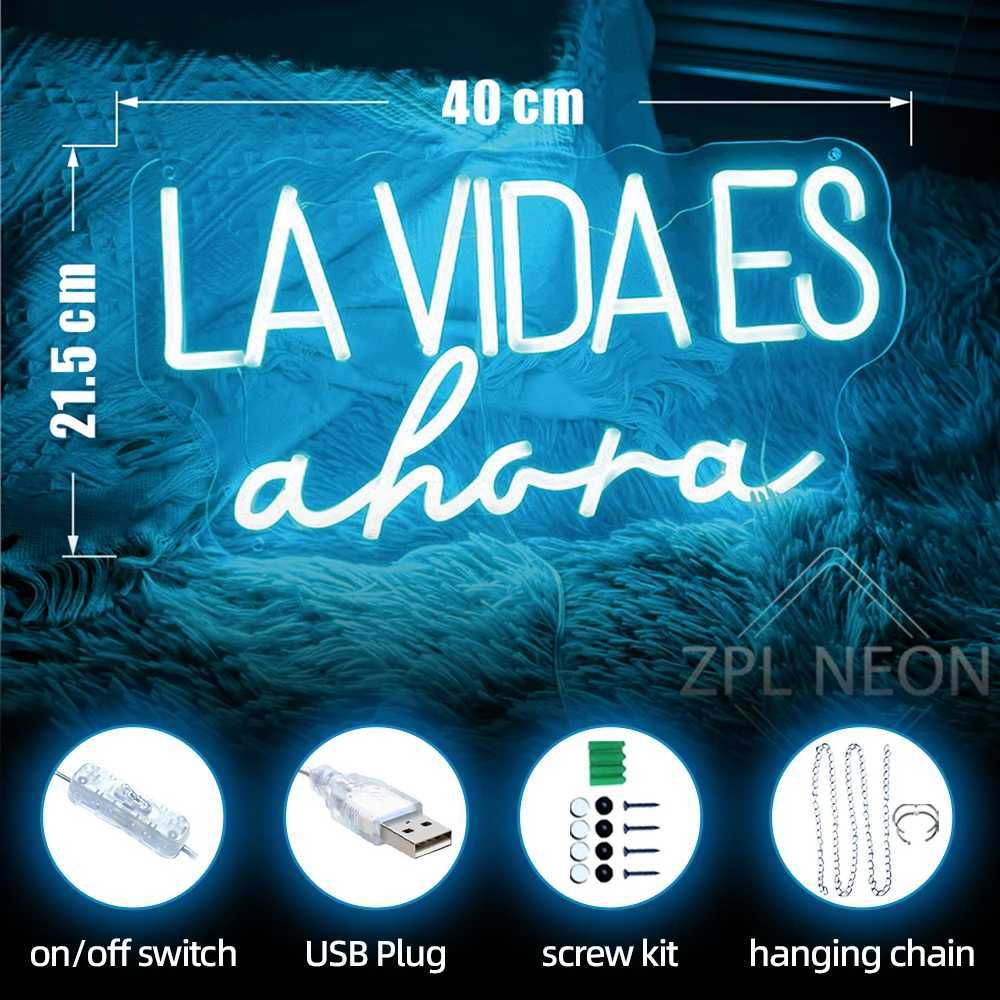 Custom Neon Signs LIFE IS NOW Neon Light Signs Wedding Decor Party Bedroom Room Decor Wall Hanging Neon LED Signs USB XJ250602