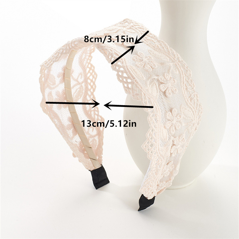 Chopped hair headband female wide lace flower hair band headdress sweet Mori girl system pressed hair wider hair bands headwear