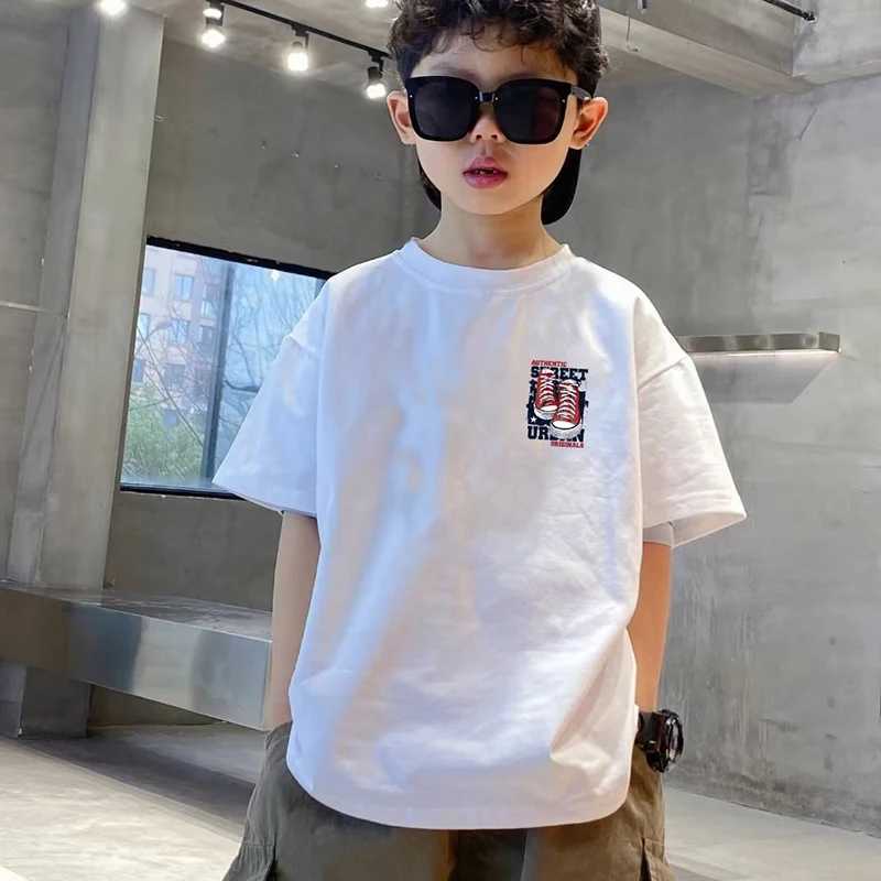2023 Summer Kids Clothes Streetwear Print Cartoon T Shirt 100% Cotton Tops Tees Children Short Sleeve T Shirts Boys Girls Clothes T250603