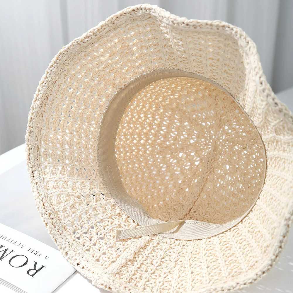 Womens Summer Sun Hat Wide Brim Breathable Beach Bucket Hat For Sun Protection Travel Outdoor Activities Sunhat New W250602
