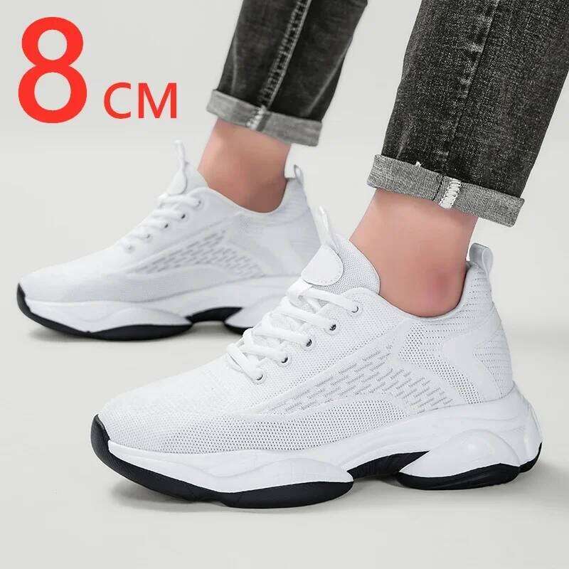 Summer Lift Sneakers Men Elevator Height Increasing for Man Insoles 8CM Hidden Heels Sports Inner Heightening Shoes