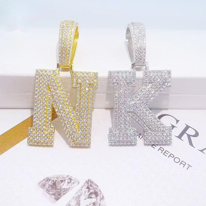 High End Fine Jewelry Letter D Initial Name Hip Hop Iced Out Certified Moissanite Diamond Custom Pendant