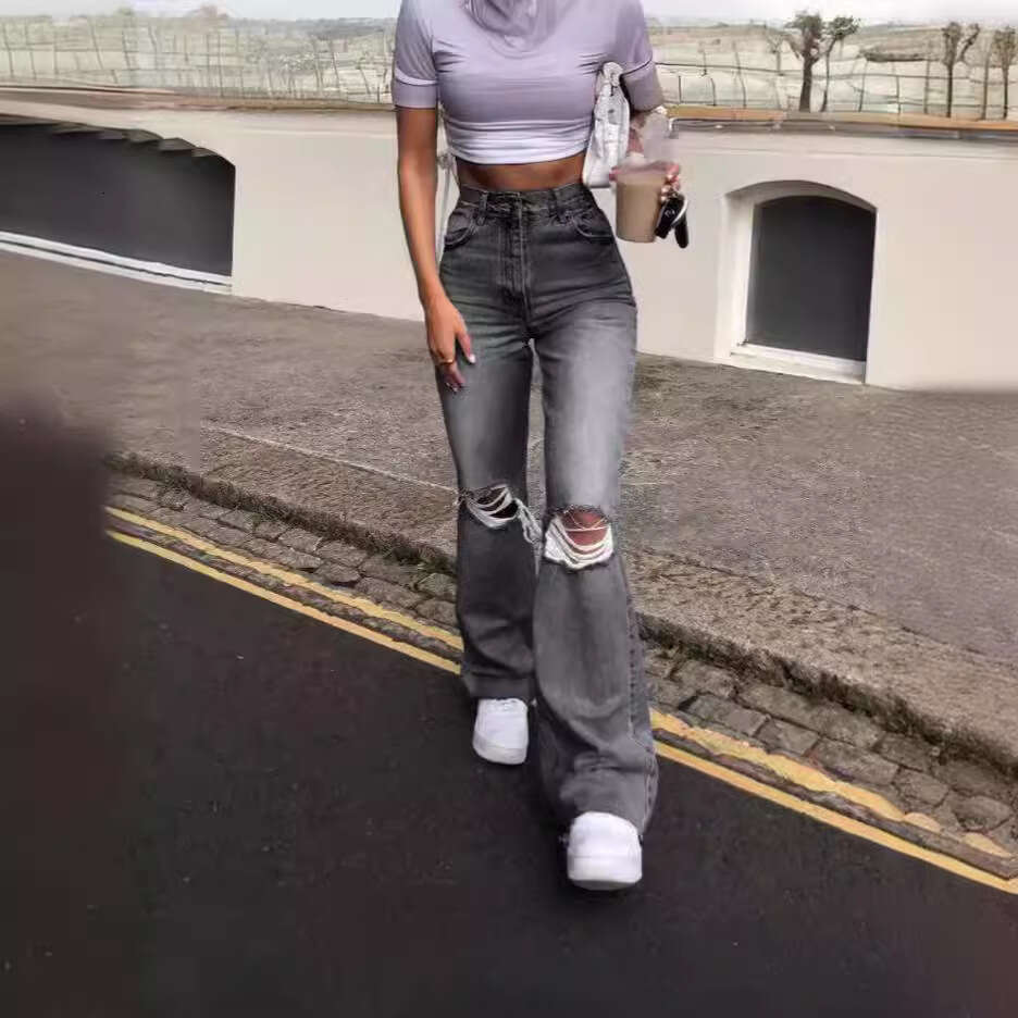 High-Waisted Wide-Leg Jeans For Women B5