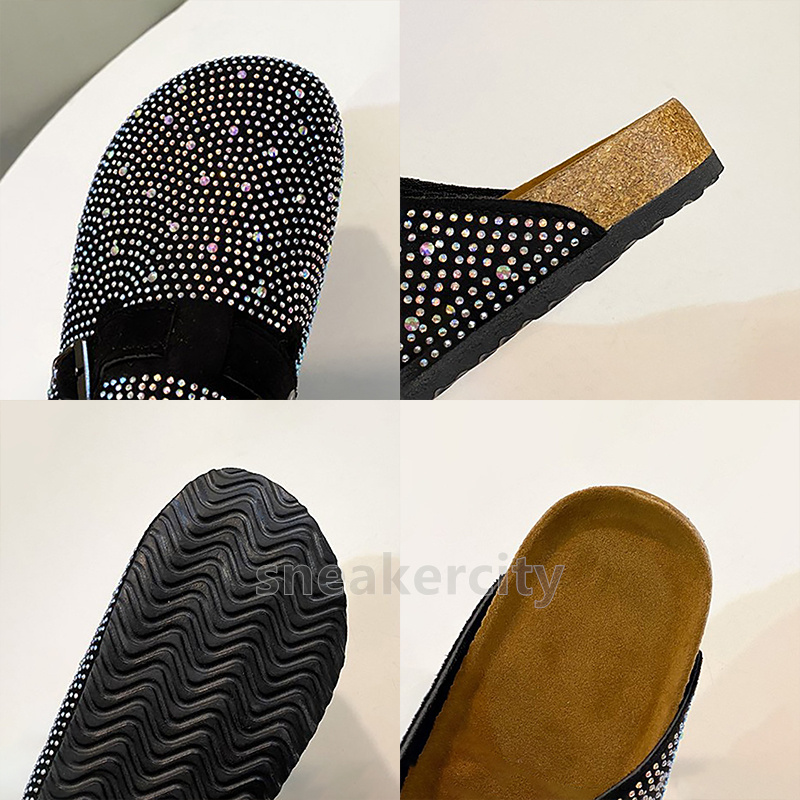Crystal Chunky Sandals Outdoors Slippers Designer Shoes Summer Clogs Woman House Slipper Pantofle Luxury Slides Med Flip Flops Beach Flat Heels Free S