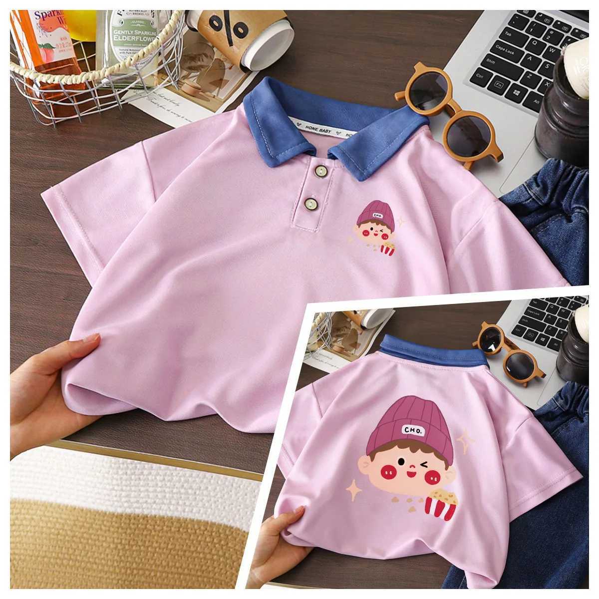 Children Boys Summer Polo Shirts Print Short Sleeve Baby Girls T-shirt Loose Casual Kid Boy Little TopT250603