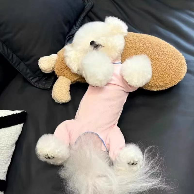 TTT Dog clothes thin belly protection clothes pet four-legged clothes Teddy Bichon Pomeranian small dog cat pajamas spring and summer