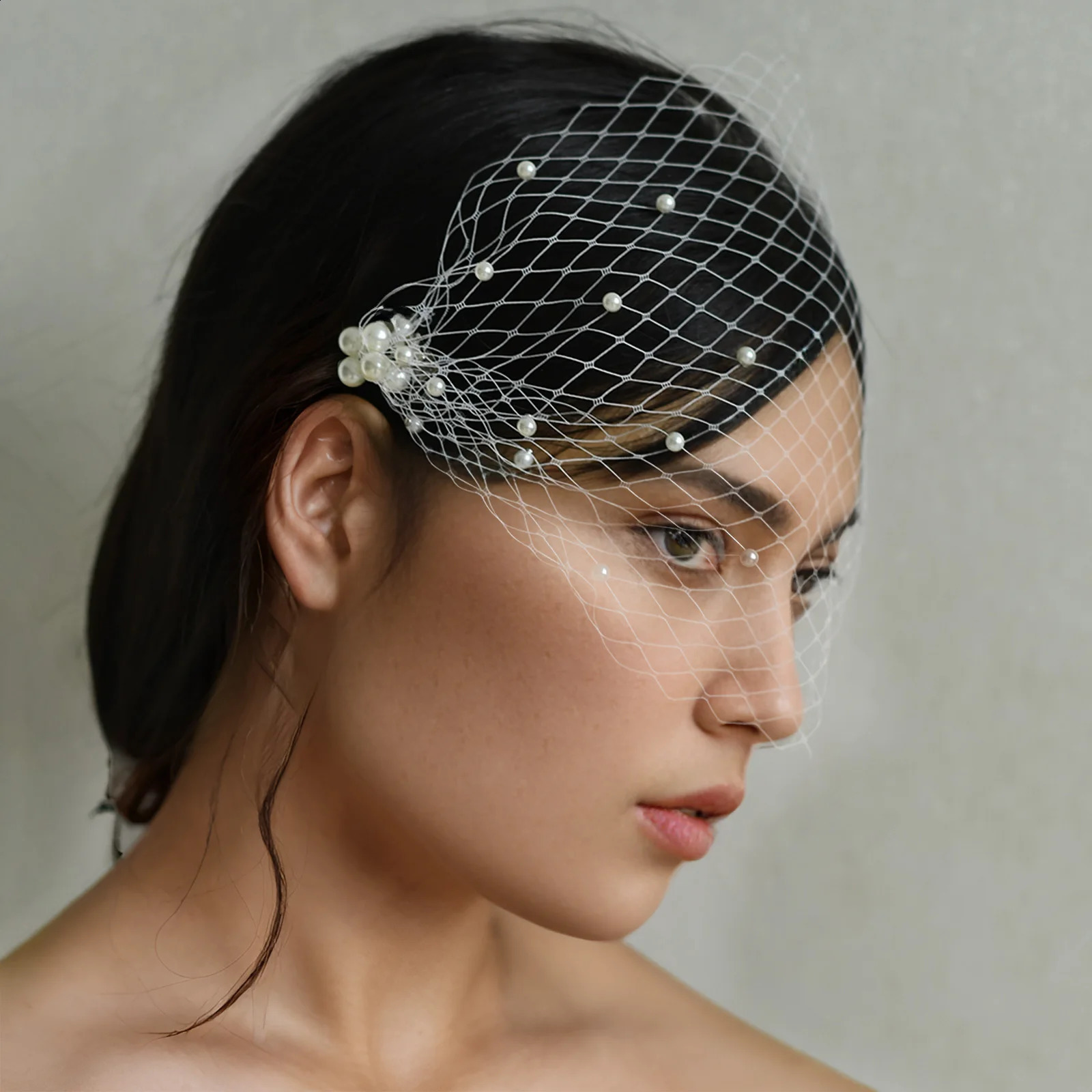 MMQ MA08 Bride Single Pearl Headdress Dress Elegant Simplicity veil bride cathedral 250530