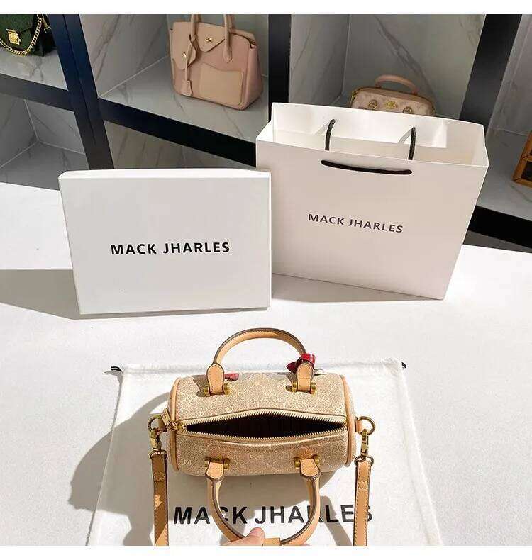 Fashion Appliques Floral Striped Pillow Textured Leather Letter Printing Women Handbag Lady Purse Shoulder Messenger Bag
