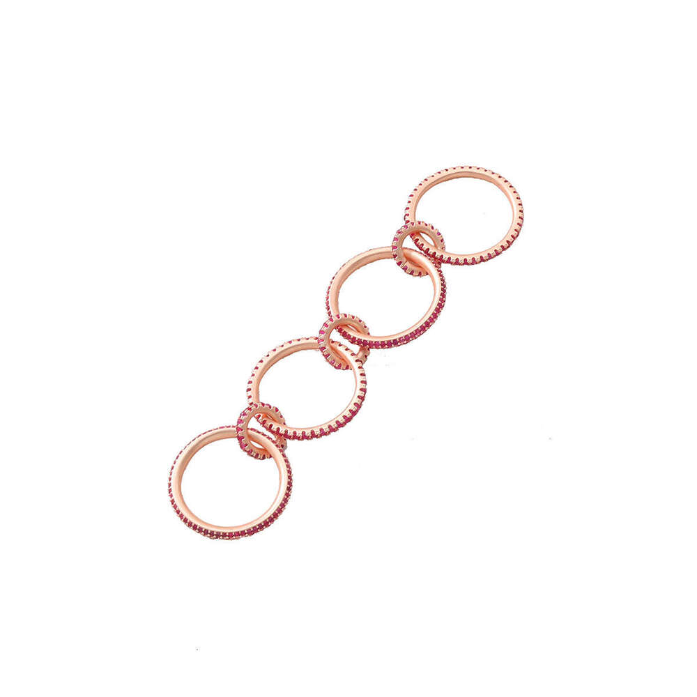 Rose Gold Exaggerated Multi-Piece Set Layered Zircon Niche Creative Women's Rings