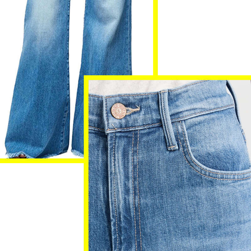 Hot Selling High Waist Hip Lift Lace-Up Flared Wide Leg Pants Jeans For Women B5