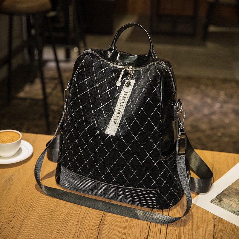 Free Shipping 2025 Designer Bag New Trendy Women's Fashion Casual Backpack Simple Commuter Office Backpack For Women Outdoors Bag Bright Diamond 