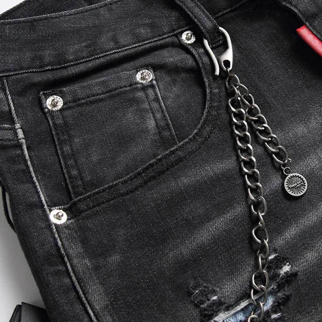 Summer New Thin Denim Shorts Straight Slim Fit Casual Fashion Brand Five Point Perforated Middle Pants Dsd Mens T250603