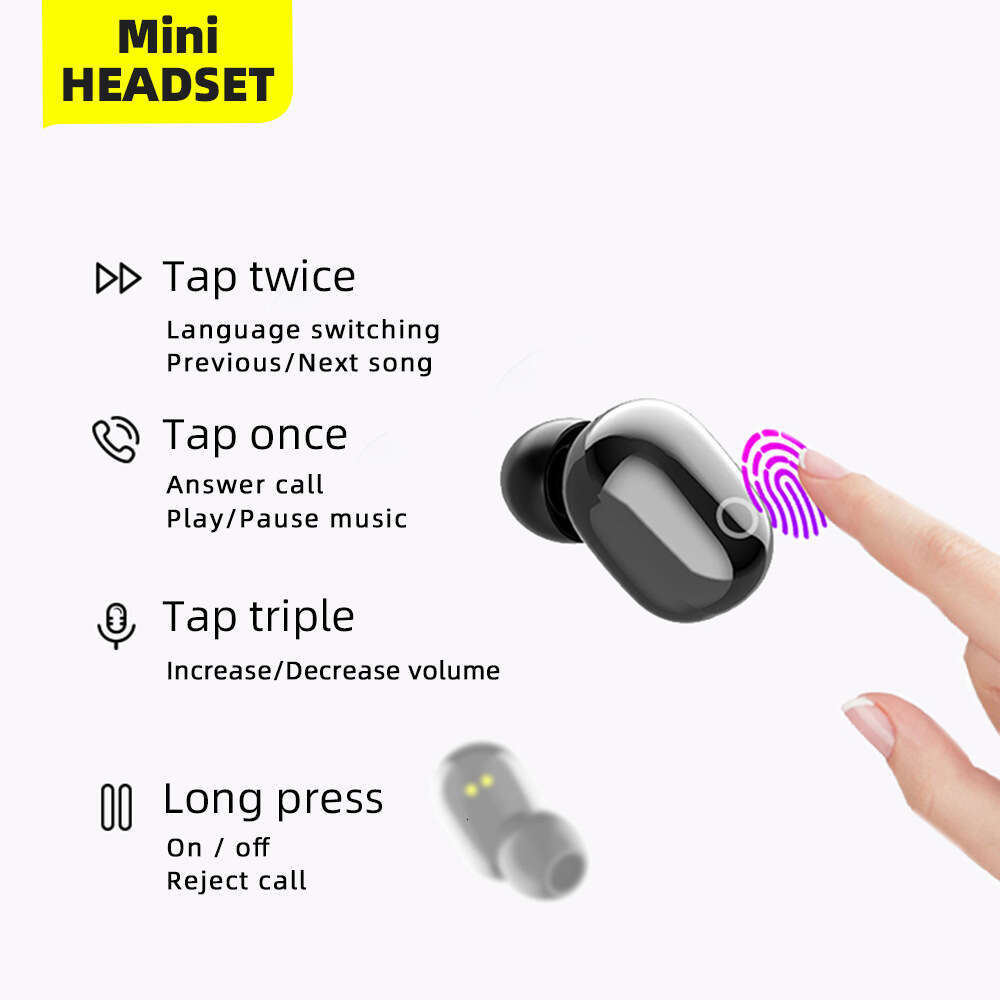 E6E7S J15 Wireless Bluetooth Headset TWS Sports Waterproof Stereo LED Digital Display Earbuds A12