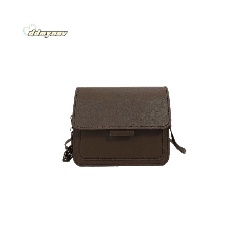 Fashion Versatile Shoulder for Women 2025 New Solid Color Casual Simple Small Square PU Crossbody Bag ddmynov