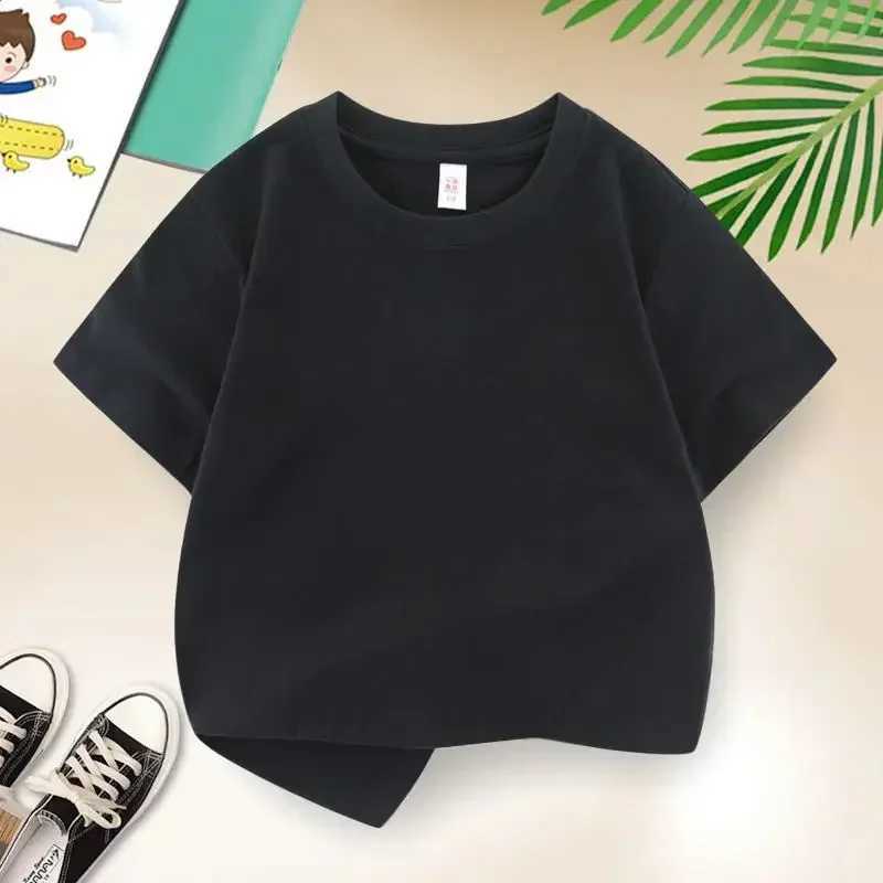New Candy Color 100% Cotton T-Shirts Kids Plain T Shirt Tops for Boys Girls Baby Blank Clothes White Black Children Summer Tees T250603