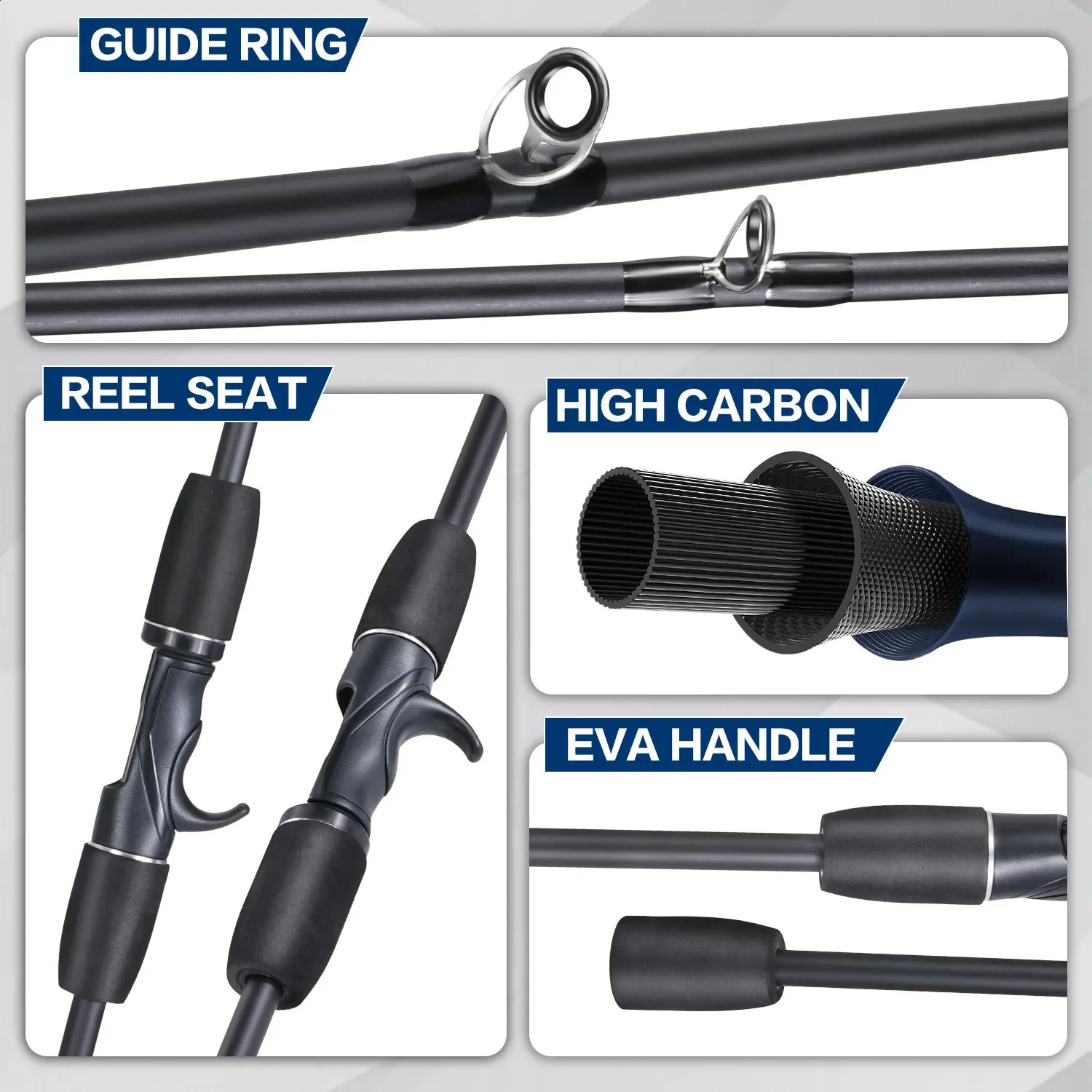 Sougayilang Carbon Fishing Rod with EVA Handle 2 Sections 18M Portable Lightweight Spinning Casting 250530