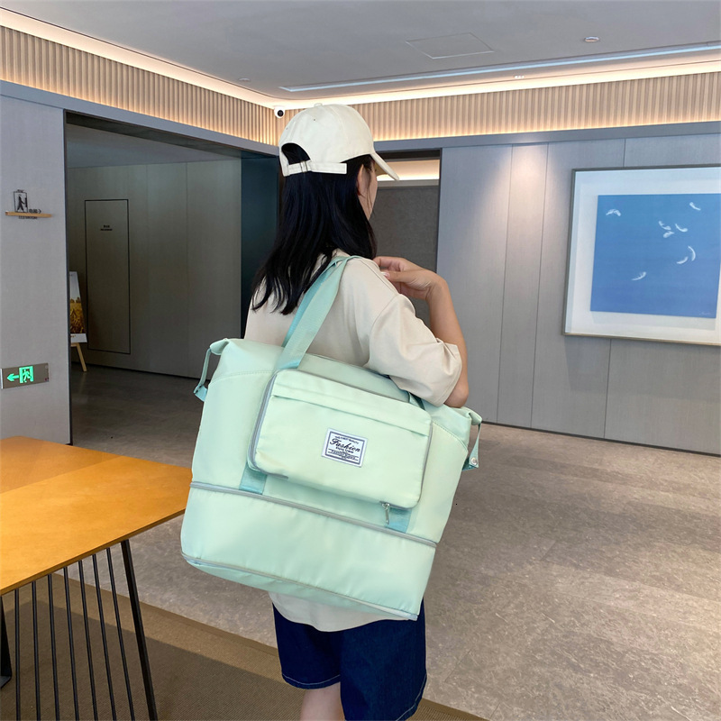 Foldable Can Be Stacked with Trolley Case, Large Capacity Travel Fiess Bag, Lightweight Storage for Short Trips, Lage Bag