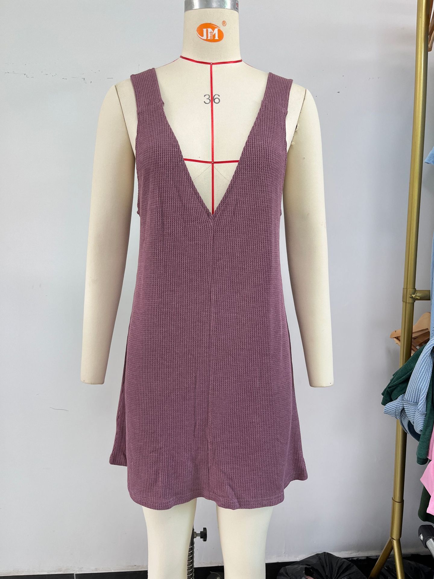 Luxury Designer Clothing Fashion 2025 Summer New Item Solid Color V-neck Square Neck Loose Dress Fashion Designer Dress