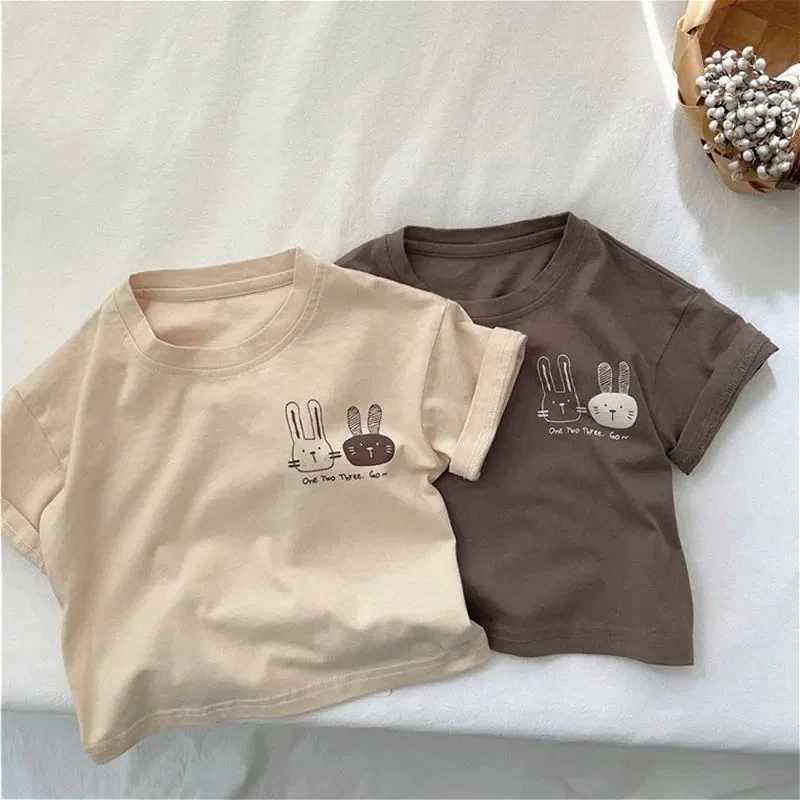 Child Costume Boys And Girls Short Sleeve Pure Cotton Tops New 2025 Summer Casual Loose Round Neck Base Shirt Thin Cotton T-shirt T250603