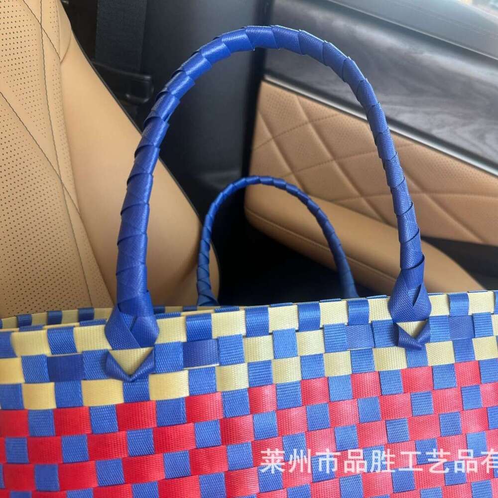Large Capacity Handwoven Basket Open Shopping Daily Versatile Commuter Women's Shoulder Tote Bag