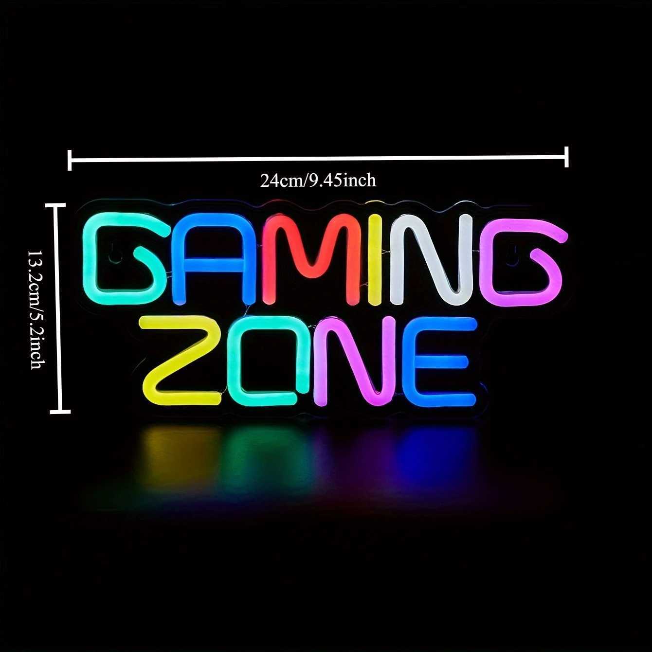 USB Powered GAMING ZONE Backlit Neon Light Sign for Party Game Room Man Cave Bar Decorative Gifts with Vibrant Visual EffectXJ250602