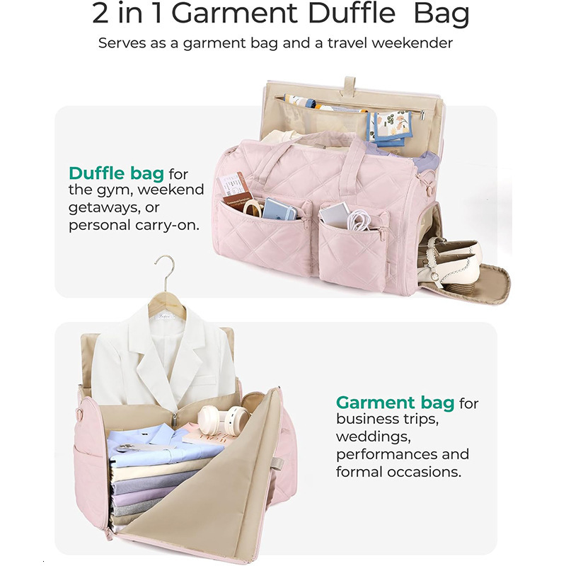 New Convertible Clothing Suit Carry-on Travel Duffel Bag with Shoe Compartment