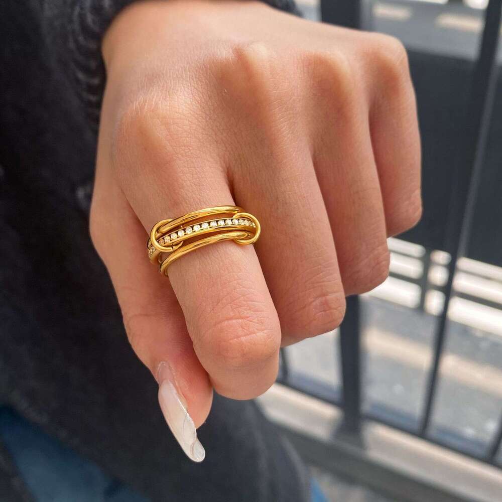 jedding luxury multilayer titanium stainless steel stacking rings for men