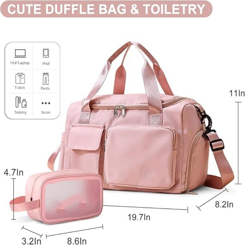 New Large Capacity Travel Portable Handbag Fashionable Women's Small Gym Weekend Carry Bag with Shoe Compartment