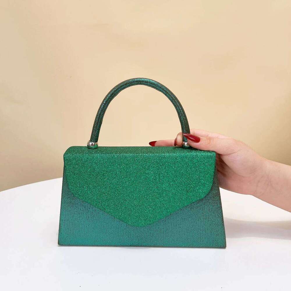 Design Women Bucket Clutch Green Color Merry Christmas Gift Handbags Sequins Glitter Evening Bags For Purse
